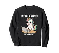 Enough Is Enough Its Friday Angry Unicorn Office Humor Sweatshirt