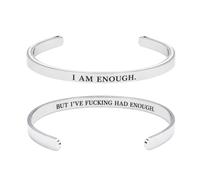Enough Is Enough Spell Bracelet, Personalized Inspirational Spell Bracelet Jewelry, Stainless Steel Inspirational Encouragement Graduation Spell Bracelet，Silver