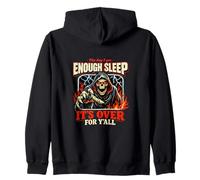 Enough Sleep Grim Reaper Funny Tired Skeleton Meme Y2K Zip Hoodie