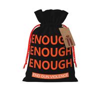 Enough Wear Orange End Gun Violence Christmas Drawstring Gift Bags Reusable Xmas Presents Storage Bags Party Favorstags 4.7 * 6.9ins