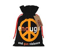 Enough Wear Orange End Gun Violence Christmas Drawstring Gift Bags Reusable Xmas Presents Storage Bags Party Favorstags 4.7 * 6.9inm
