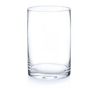 Enova Floral Clear Glass Cylinder Vase 4 x 6 Inches Round Flower Vase, Pillar Candle Hurricane Floating Candle Holder Vase, Small Floral Glass Vase for Decoration Home, Wedding Centerpiece (1 Piece)