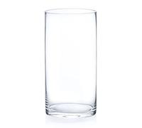 Enova Floral Clear Glass Cylinder Vase 5 x 10 Inches Round Flower Vase, Pillar Candle Floating Candle Holder Vase, Tall Glass Vase for Flowers, Glass Vase for Decor, Wedding Centerpieces (1 Piece)