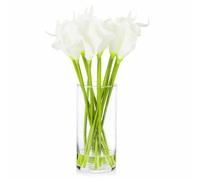 ENOVA Home Artificial Real Touch Calla Lily Flower Arrangement in Clea
