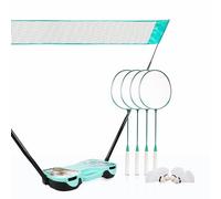 ENOVI EasyGo Badminton Set, with Net, 4 Racket, 4 Birdies, Portable Storage Box, for Backyards, Outdoor Games