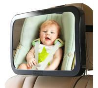 Enovoe Baby Car Mirror - Wide, Shatterproof and Adjustable Car Mirror for Kids - Convex Back Seat Baby Mirror for Car - 360 Swivel, Shatterproof, Adjustable, Wide Convex - Cleaning Cloth Included