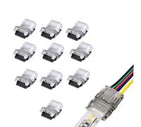 ENQIMAOYI 10 Pieces 6-pin RGBWW LED Strip Connector, Non-Waterproof 12mm RGB+CCT LED Strip, 5V/12V/24V Compatible, Up to 5A Current, DIY Connection