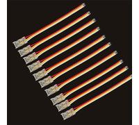 ENQIMAOYI 10PCS 3-Pin Pigtail COB LED Strip Connector, Transparent Solderless Connector for 8mm CCT COB LED Strip Lights, Indoor and Outdoor Use