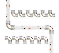 ENQIMAOYI 12pcs 12mm LED Connectors L-Shaped/Corner Connectors for 3-Pin RGB Smart IC COB LED Strip Lights,Solderless Terminal Extension Connection (3p-12mm-L 12pcs)