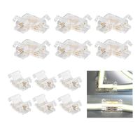 ENQIMAOYI 2 Pin 8mm Mini COB LED Strip Connectors, Gapless Solderless Connector,6pcs Strip to Strip Connectors,6pcs L-Shape Corner Connectors