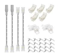 ENQIMAOYI 2-pin COB LED Strip Light Connectors 5 Types Strip to DC Plug Solderless Extension Connectors for 5mm 12v/24v Single Color LED Strip Lights