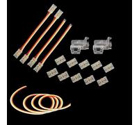ENQIMAOYI 3 Pin 10mm LED Connectors for CCT COB LED Strip Lights Kit - Transparent Gapless, L T Type, Dual Ends Extension Connectors, 5M Extension Cable