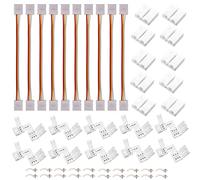 ENQIMAOYI 3 Pin RGB LED Strip Connector Kit Includes Strip to Strip Jumper, L Shape Connector, Gapless Connectors,LED Strip Clips for 10MM 5050 WS2812B WS2812 WS2811 Strip Light