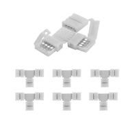 ENQIMAOYI 6 Pcs 8mm 4 Pin T Shape LED Strip Light Connector, RGB Splitter Right Angle Corner Connector for RGB Multicolor LED Strip Lights (8mm-T)