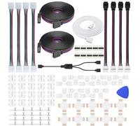 ENQIMAOYI LED Strip Connector 4 Pin 8mm 3528 2835 RGB Rope Light Connector Kit T-Shape/Gapless Solderless LED Adapter,LED Strip Extension Conductor Strip to Power Adaptor