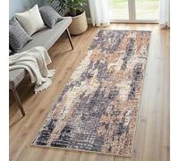 Enqinar Washable Runner Rugs for Hallway, 2x6 Runner Rug Non Slip Low-Pile Stain Resistant Soft Abstract Long Carpet for Kitchen Entryway, Bedroom, Laundry Room, Beside, Blue Brown