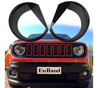 EnRand Front Light Bezel Headlight Cover Trim for Jeep Renegade 2015 2016 2017 2018,Angry Birds Eye Style,Durable UV treated ABS,Upgrade Clip In Version