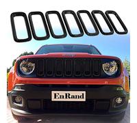 EnRand Jeep Renegade Grill Inserts,Front Grille Guard Cover Trim for 2015-2018 Jeep Renegade - 7Pcs Black
