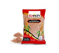 Enrich Red Samba Rice 1Kg Pouch - 100% Natural Traditional Sri Lankan Rathu Samba Rice - ISO 22000, HACCP, and GMP Certified Bran-Rich Grain for South Asian Dishes