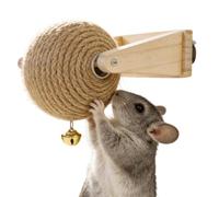 Enrichment for Hamsters - 360 Rotating Sisal with Interactive Jingle Bell, Hamster Cage Toys - for Rabbit, Gerbil, Chinchilla, Hedgehog, Ferret, Play and Scratching for Animals