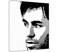 Enrique Iglesias (100% Original Painting. Not A Print!) Acrylic Paint On Deep Framed Canvas (60 x 50 x 1.8 cm) 3-Colour Black/Grey/White