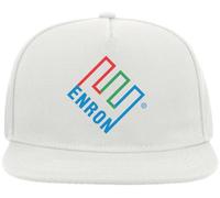 Enron Company Logo Biggest Financial Ponzi Scheme Snapback Flat Visor Cotton Blend Cap White