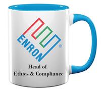 Enron Head of Ethics and Compliance Funny Ponzi Scheme Meme Ceramic Tea Coffee Mug Light Blue