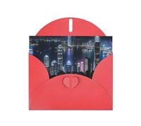 ENRPTY Aerial Night Of View Hong Kong Print Pearlescent Paper Thank You Cards With Envelopes And Stickers For Holiday Greeting