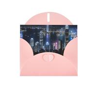 ENRPTY Aerial Night Of View Hong Kong Print Pearlescent Paper Thank You Cards With Envelopes And Stickers For Holiday Greeting