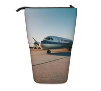 ENRPTY Airplane Print Telescopic Pencil Bag Big Capacity Pop Up Storage Makeup Bag For Office Supplies
