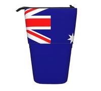ENRPTY Australian Flag Print Telescopic Pencil Bag Big Capacity Pop Up Storage Makeup Bag For Office Supplies
