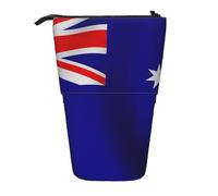 ENRPTY Australian Flag Print Telescopic Pencil Bag Big Capacity Pop Up Storage Makeup Bag For Office Supplies