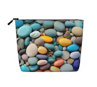 ENRPTY Beach Colored Pebbles Print Women'S Makeup Make Up Bag Zipper Pouch Travel Storage Pouch Large Capacity Purse