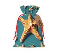ENRPTY Beach Starfish Print Personalized Drawstring Gift Packing Bag For Anniversary Wedding Christmas