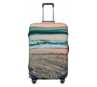 ENRPTY Beach Sunset Theme Print Suitcase Decoraitve Covers Washable Suitcase Cover Travel Luggage Accessories, Black, S