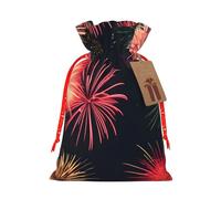 ENRPTY Beautiful Fireworks Print Personalized Drawstring Gift Packing Bag For Anniversary Wedding Christmas