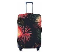 ENRPTY Beautiful Fireworks Print Suitcase Decoraitve Covers Washable Suitcase Cover Travel Luggage Accessories, Black, S