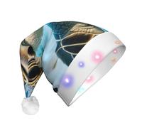 ENRPTY Big Sea Turtle Print Plush Glowing Christmas Hat Party Headwear Funny Christmas Hat For Women And Men