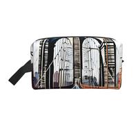 ENRPTY Brooklyn Bridge Print Travel Toiletry Zipper Storage Pouch For Women Men Portable Makeup Bag Purse, White, One Size