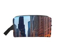 ENRPTY Chicago Illinois Usa Print Travel Toiletry Zipper Storage Pouch For Women Men Portable Makeup Bag Purse