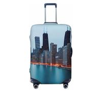 ENRPTY Chicago Print Suitcase Decoraitve Covers Washable Suitcase Cover Travel Luggage Accessories, Black, XL