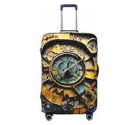 ENRPTY Clock Art Print Suitcase Decoraitve Covers Washable Suitcase Cover Travel Luggage Accessories, Black, M