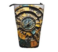 ENRPTY Clock Art Print Telescopic Pencil Bag Big Capacity Pop Up Storage Makeup Bag For Office Supplies