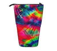 ENRPTY Color Tie Dye Print Telescopic Pencil Bag Big Capacity Pop Up Storage Makeup Bag For Office Supplies