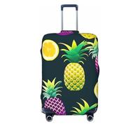 ENRPTY Colorful Fruit Pineapple Print Suitcase Decoraitve Covers Washable Suitcase Cover Travel Luggage Accessories, Black, M