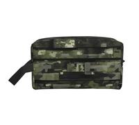 ENRPTY Digital Camo Print Travel Toiletry Zipper Storage Pouch For Women Men Portable Makeup Bag Purse, White, One Size