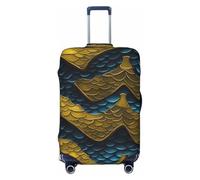 ENRPTY Dragon Scale Print Suitcase Decoraitve Covers Washable Suitcase Cover Travel Luggage Accessories, Black, Medium