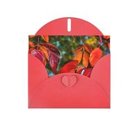 ENRPTY Fall Red Leaves And Fruits Print Pearlescent Paper Thank You Cards With Envelopes And Stickers For Holiday Greeting