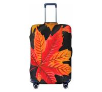 ENRPTY Fall Red Leaves Print Suitcase Decoraitve Covers Washable Suitcase Cover Travel Luggage Accessories, Black, XL
