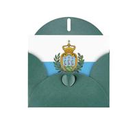 ENRPTY Flag Of San Marino Print Pearlescent Paper Thank You Cards With Envelopes And Stickers For Holiday Greeting